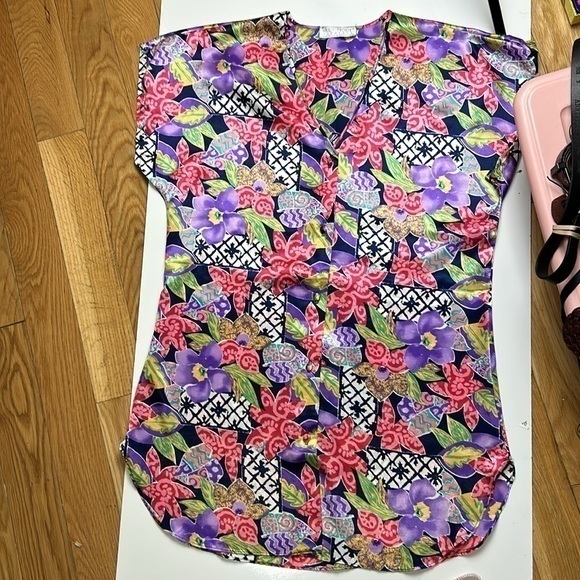 Val Mode Lingerie vtg multicolor‎ tunic /dress - Picture 1 of 5